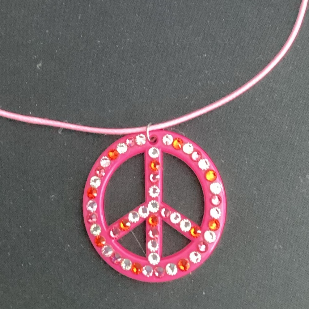 Peace Pendant on Leather Cord